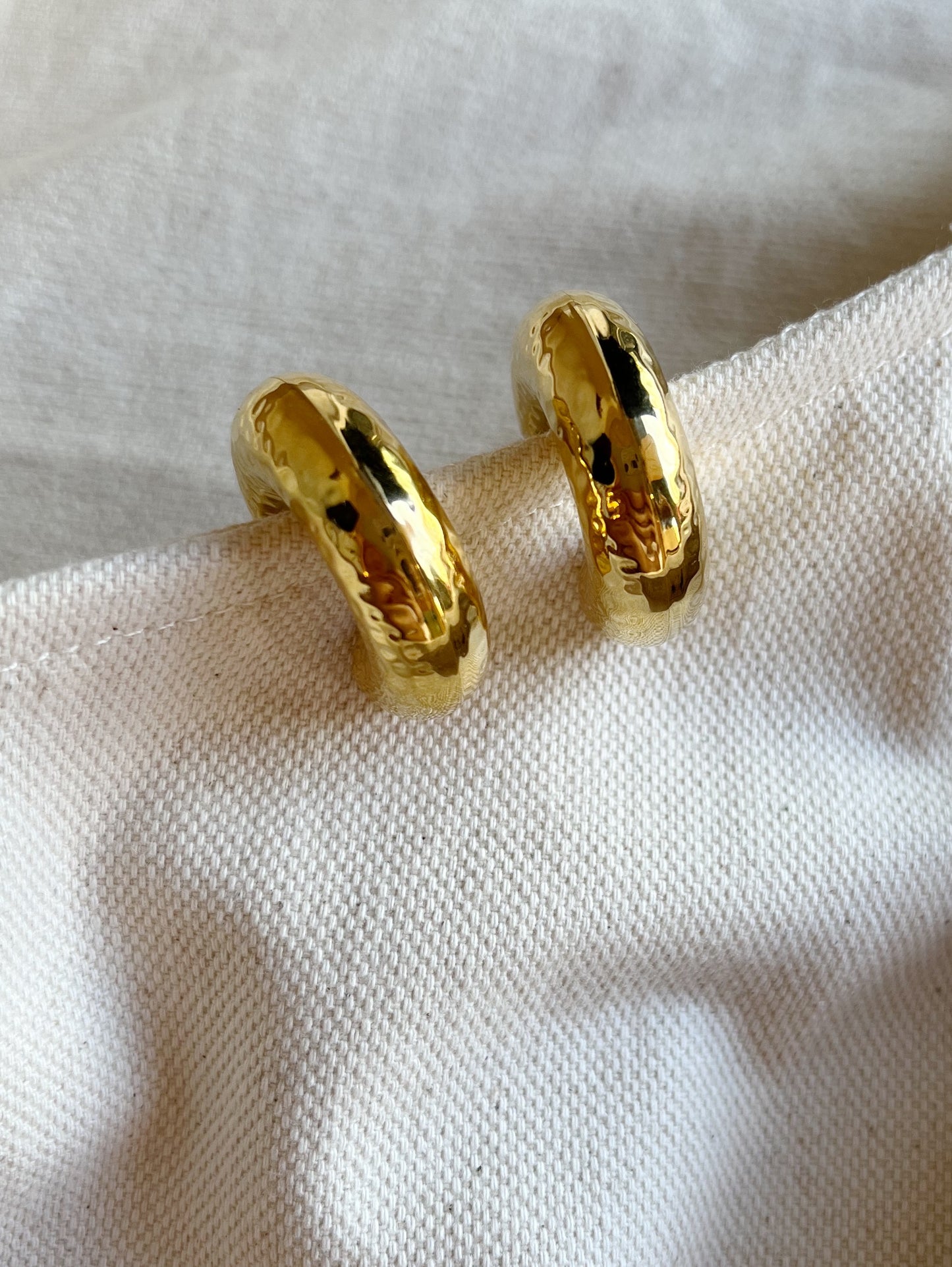 Chunky Hammered Hoops