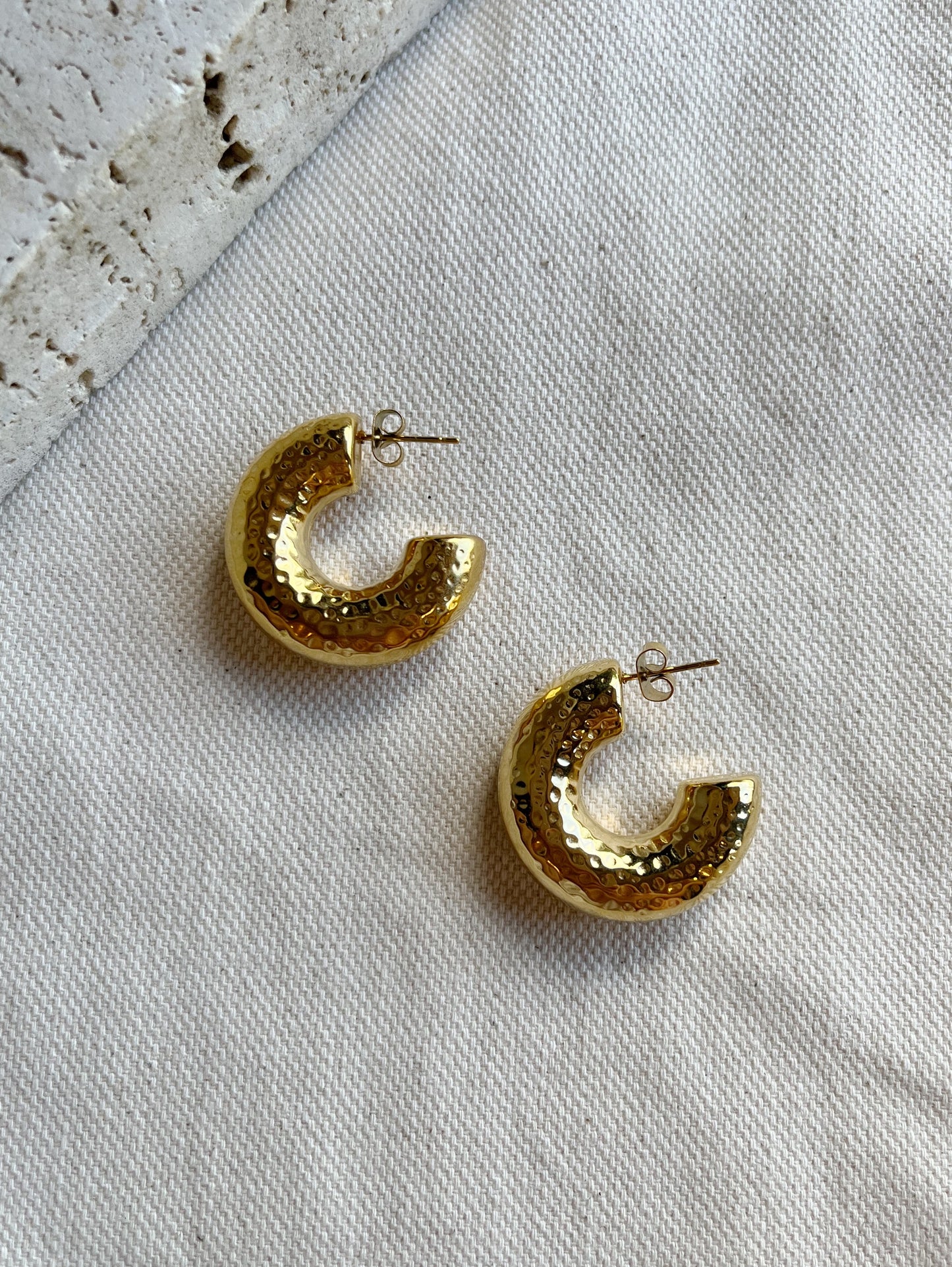 Chunky Hammered Hoops
