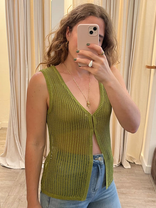 Green Knit Top by Moon River