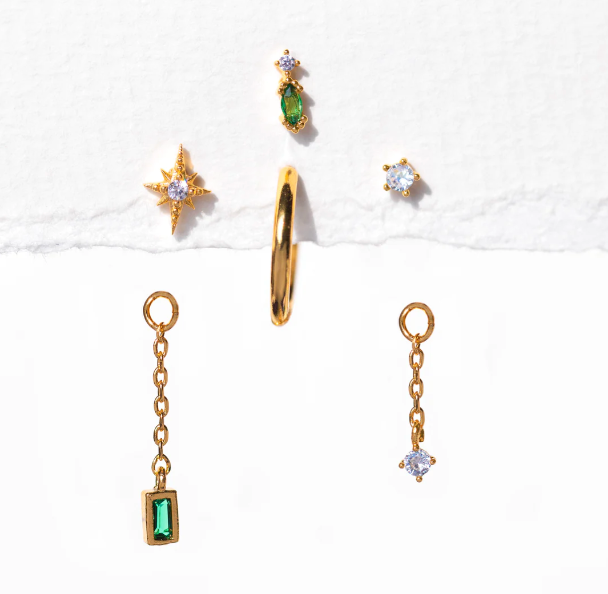 Emerald Dreamscape earrings by Girls Crew