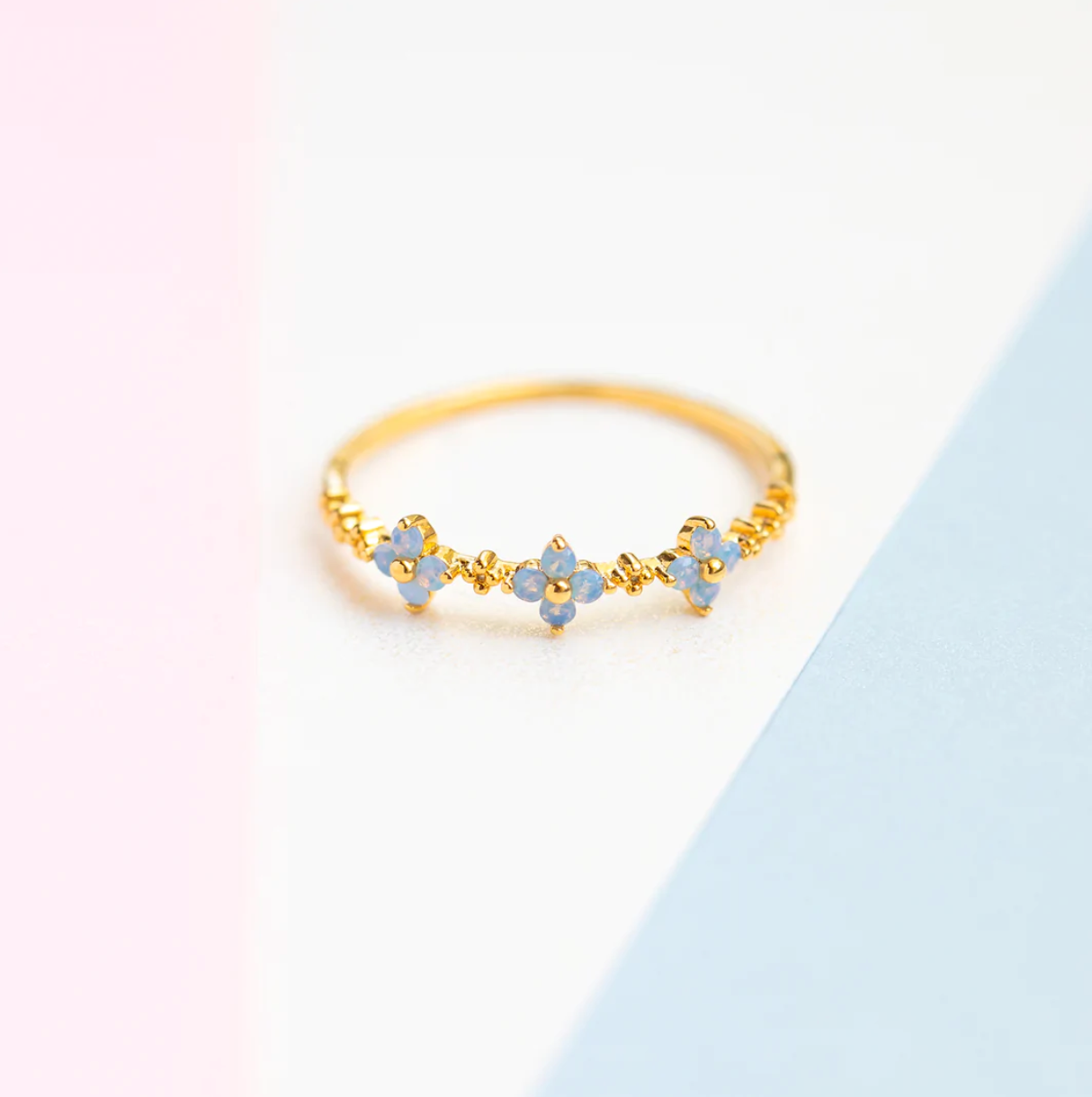 Blue Blossom Ring by Girls Crew