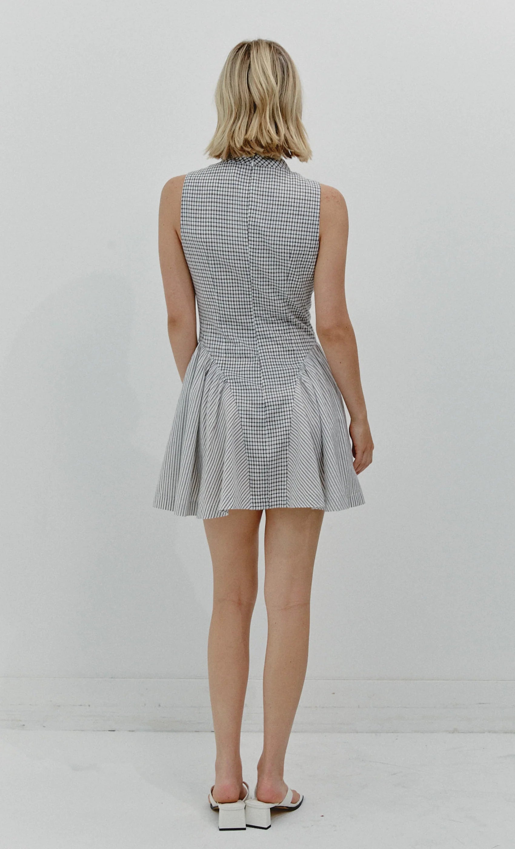 Check High Neck Mini Dress By Another Girl