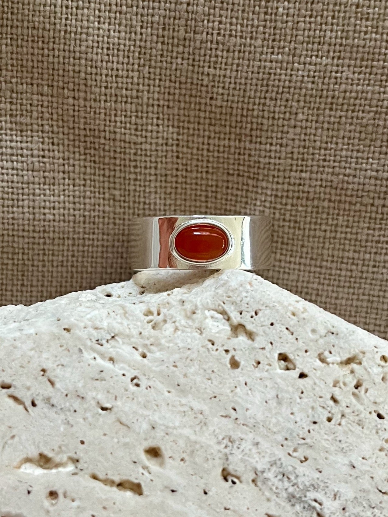 Red Agate Ring 925