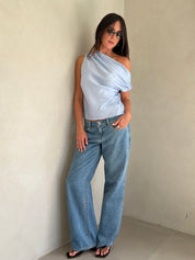 Sky Satin Top
