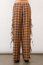 Plaid Tie Pant