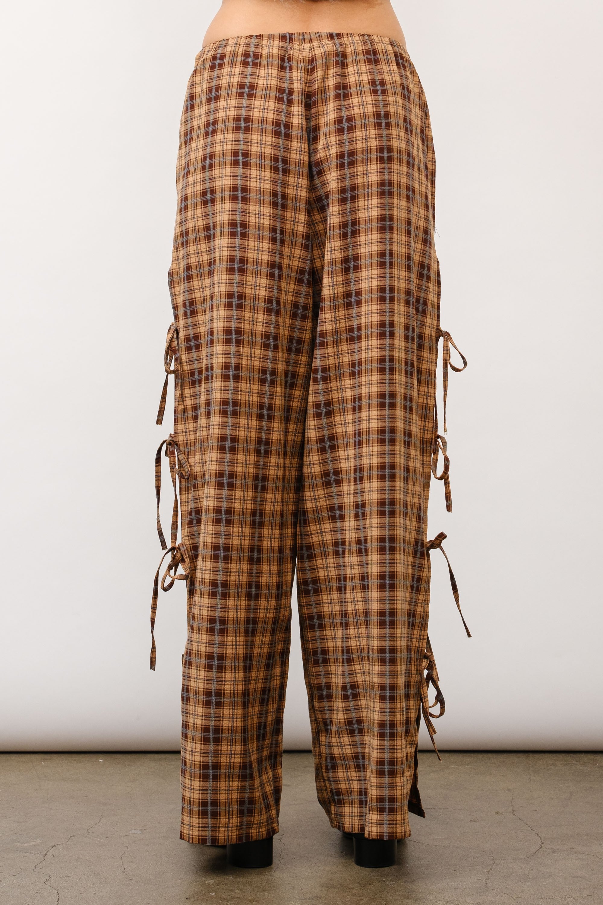 Plaid Tie Pant