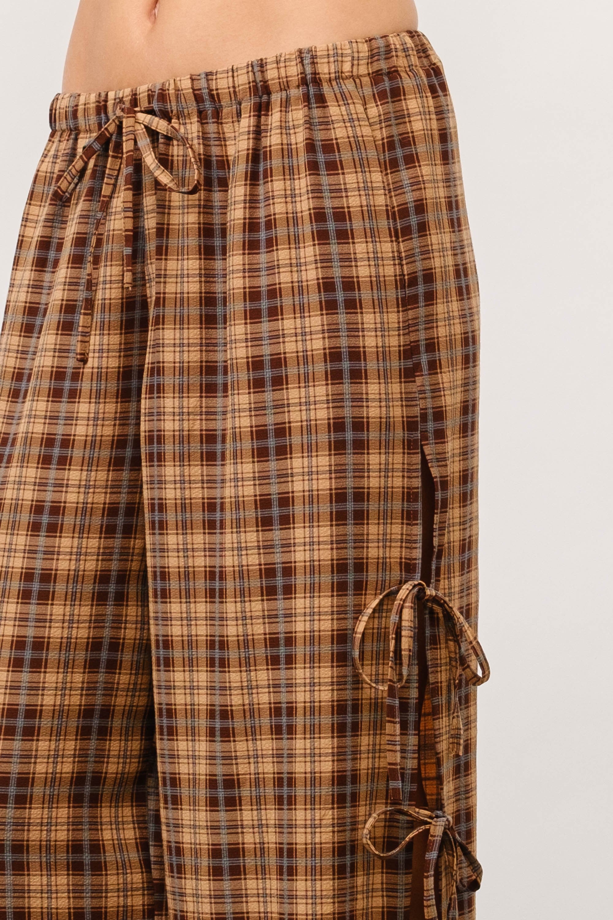 Plaid Tie Pant