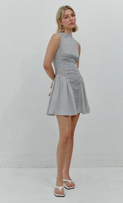 Check High Neck Mini Dress By Another Girl