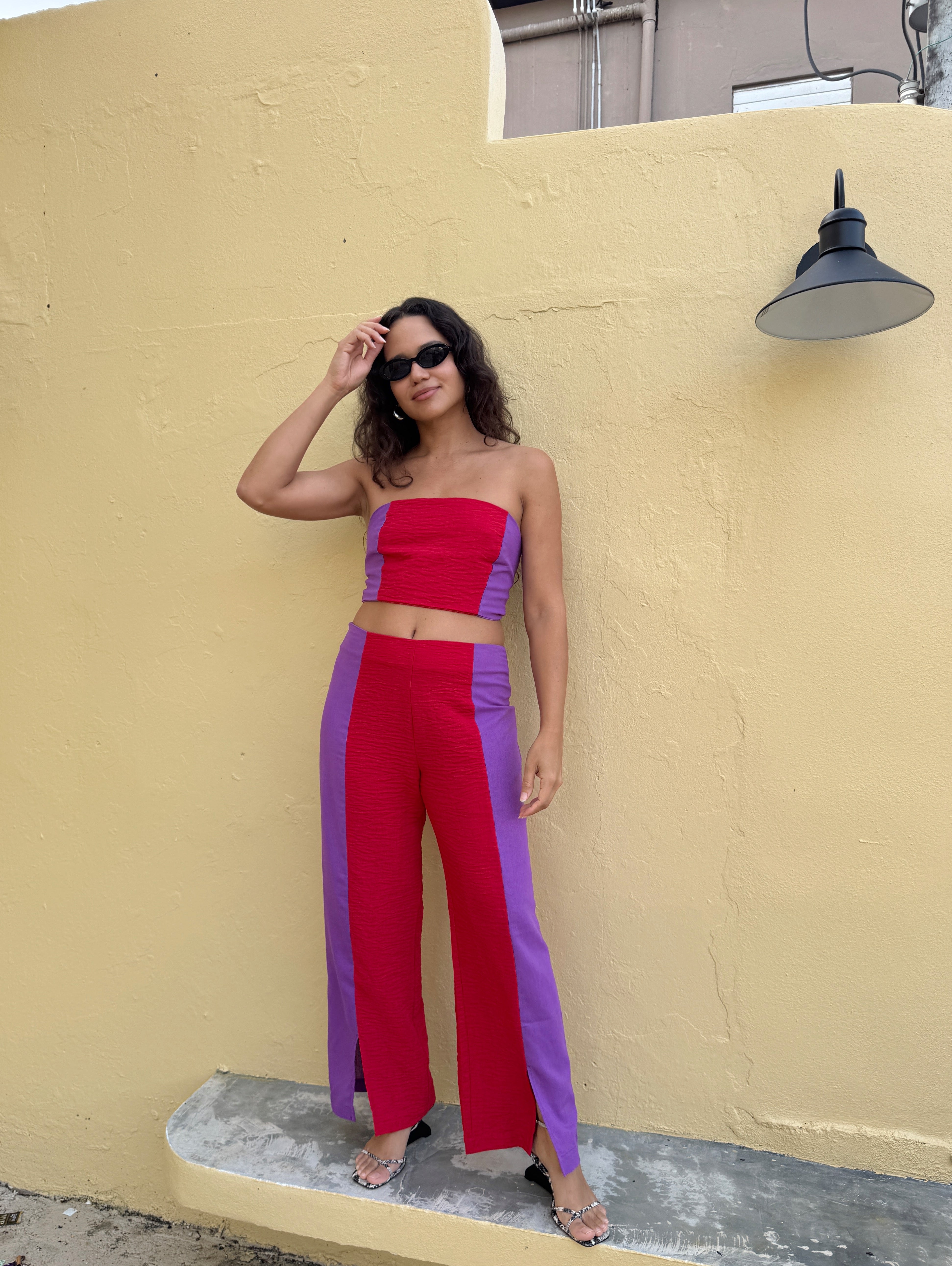 Purple on Red Pant by Fenáreta