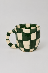 Rolanda Mug Green Wavy Checkered by Conloque