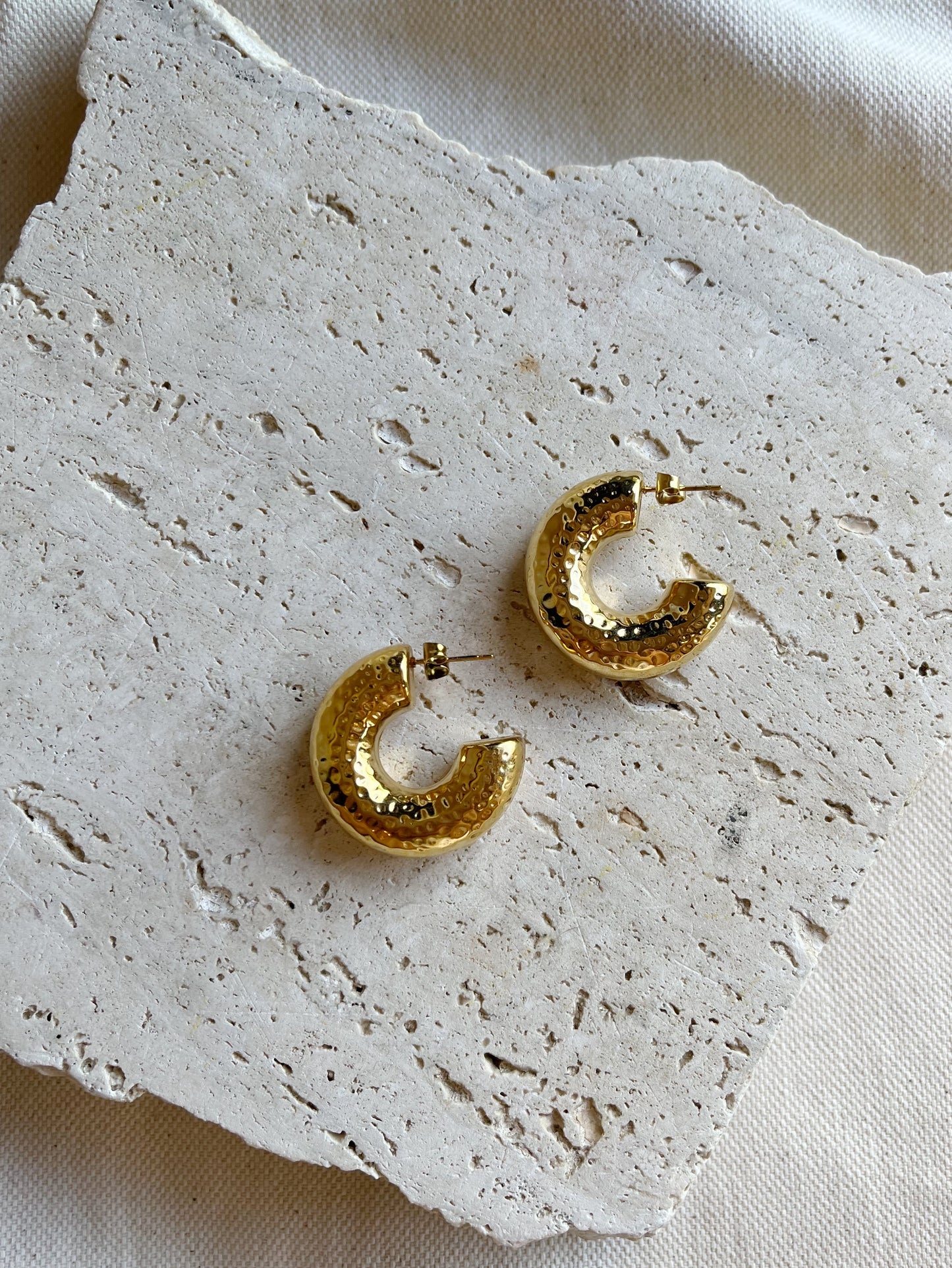 Chunky Hammered Hoops