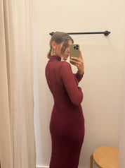 Burgandy Mesh Dress