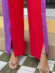Purple on Red Pant by Fenáreta