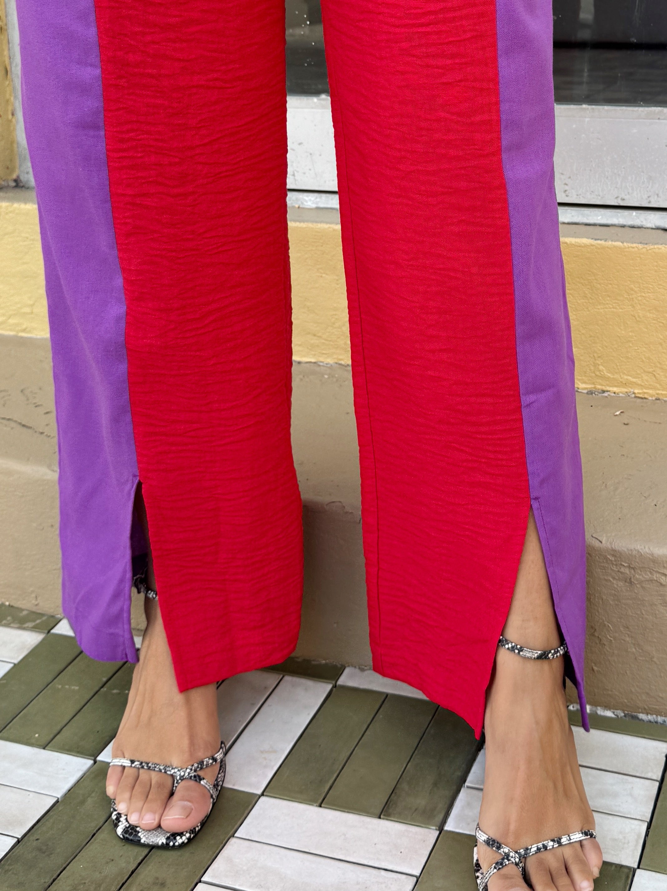 Purple on Red Pant by Fenáreta
