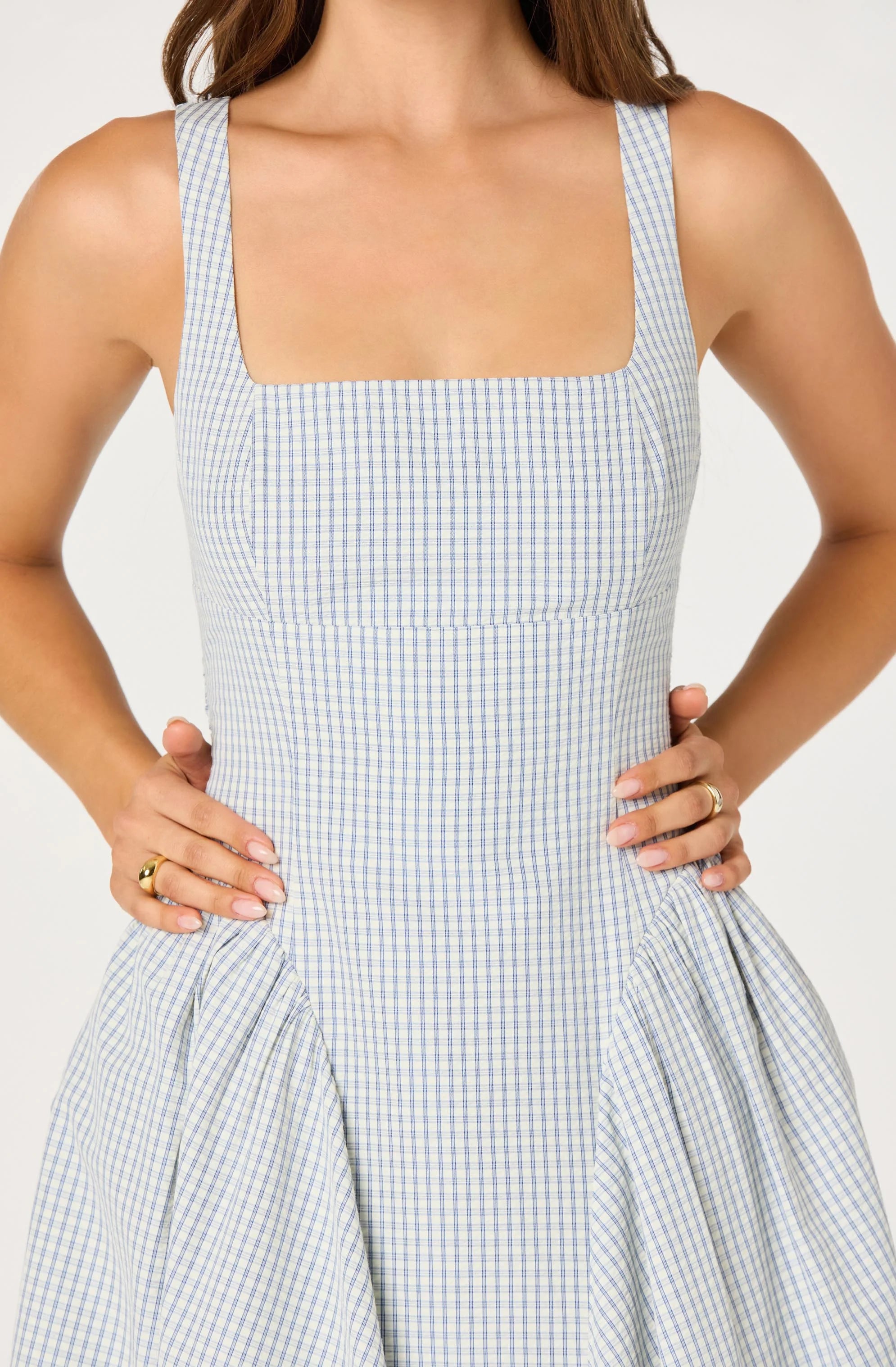Vinya Plaid Bow-Back Midi Dress by ASTR