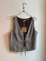 Chocolate Gingham Vest