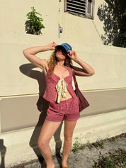 Red Gingham Short