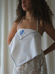 Blue Flower Chiqui Serviette Top by Aida Studio