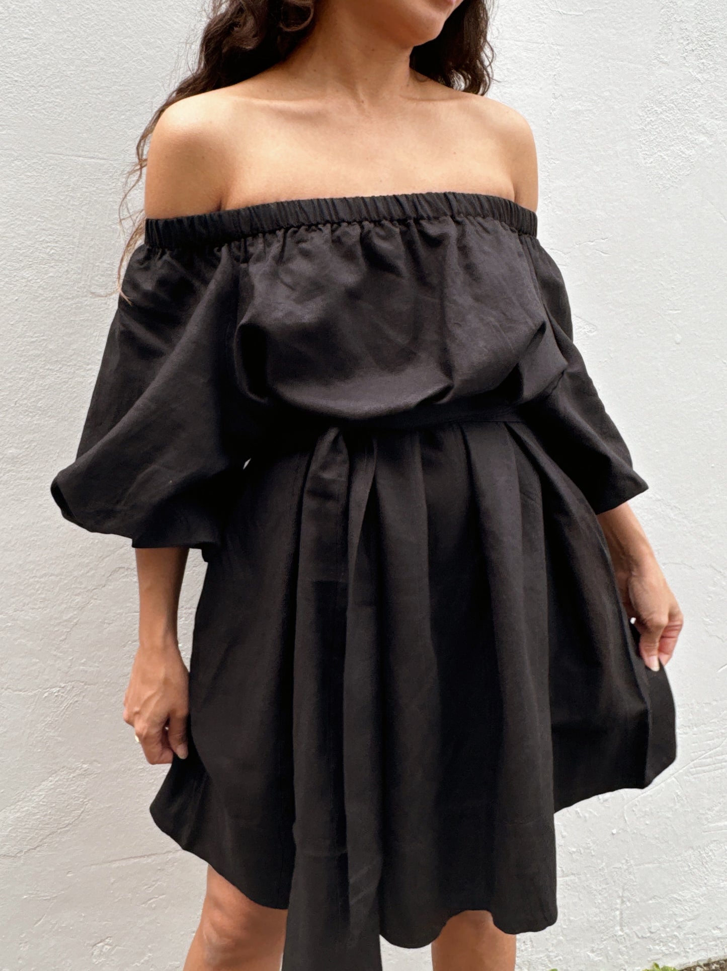 Linen Black Dress