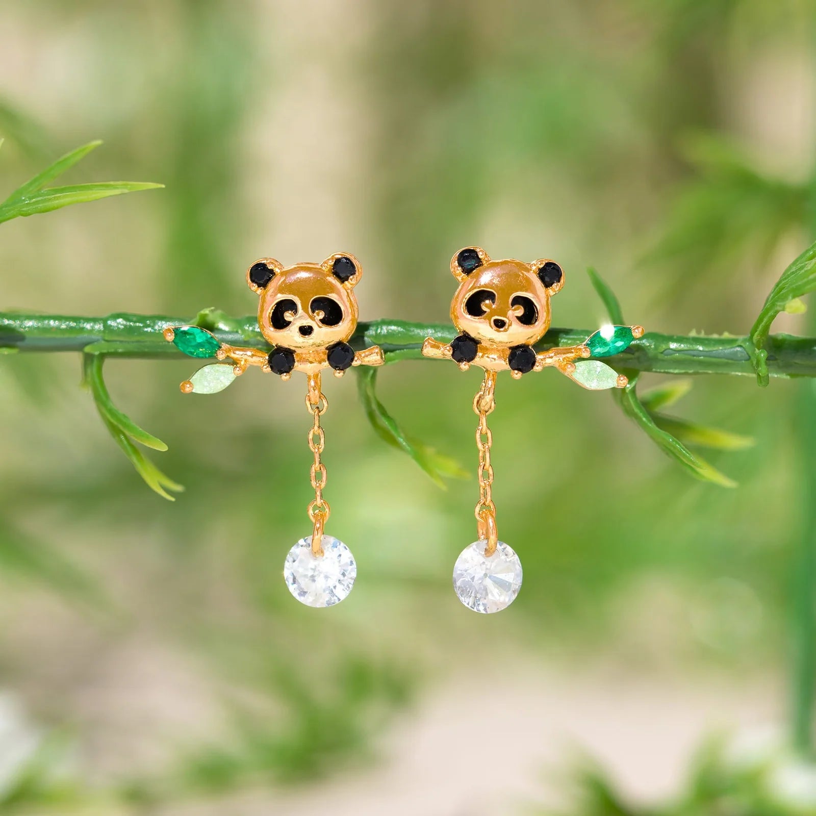 Lucky Panda Dangle Earrings by Girls Crew