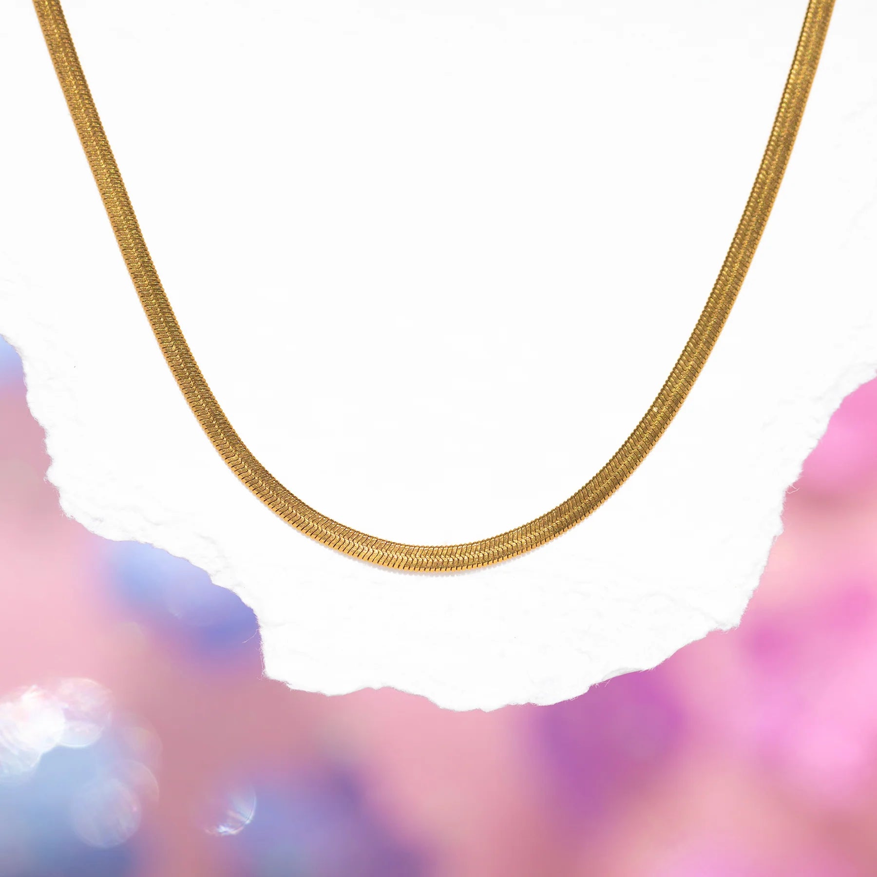 Thin Herringbone Necklace by Girls Crew