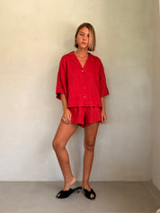 Vermilion Linen Top by Nude Lucy