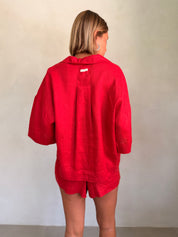 Vermilion Linen Top by Nude Lucy