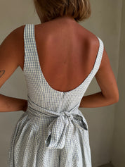 Vinya Plaid Bow-Back Midi Dress by ASTR
