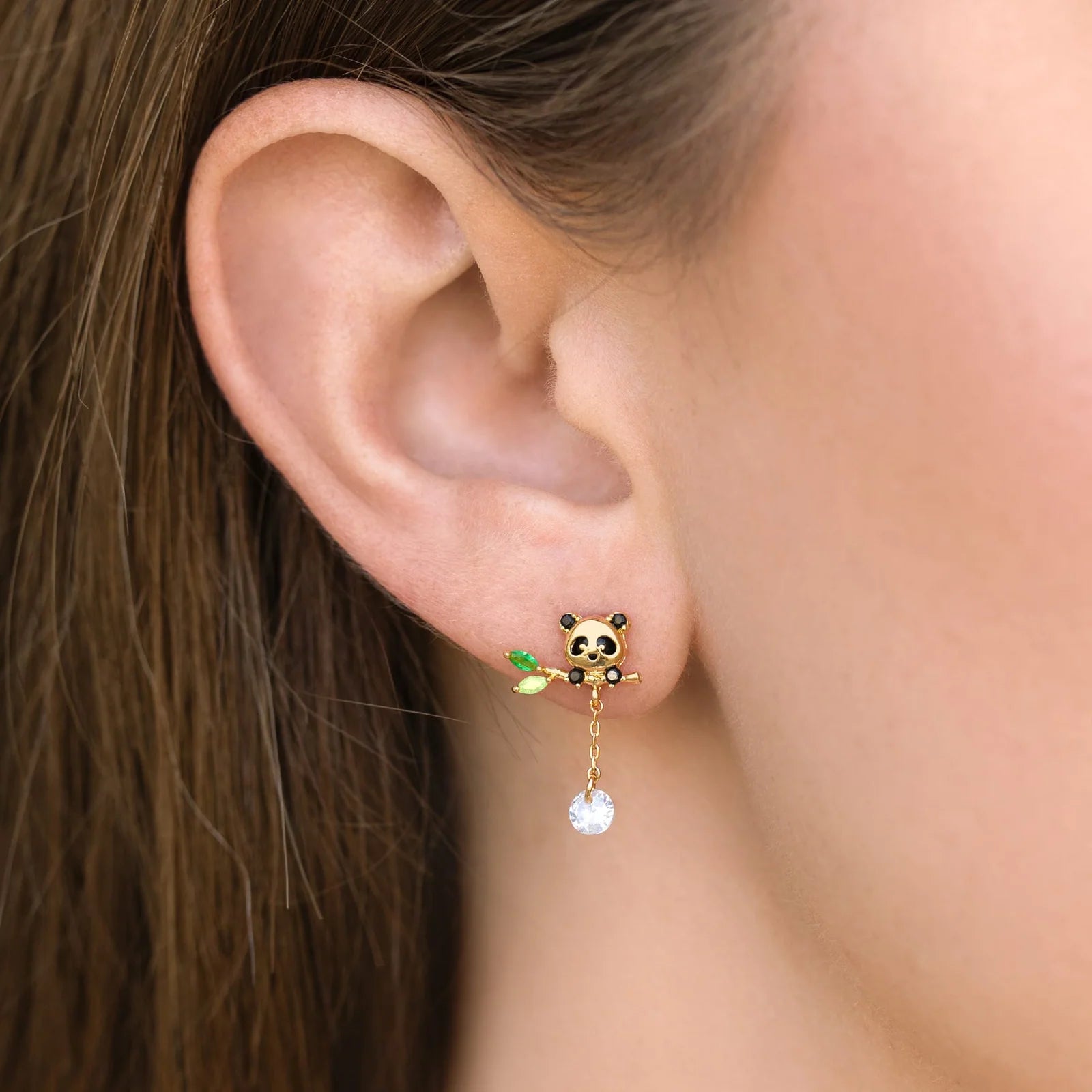 Lucky Panda Dangle Earrings by Girls Crew