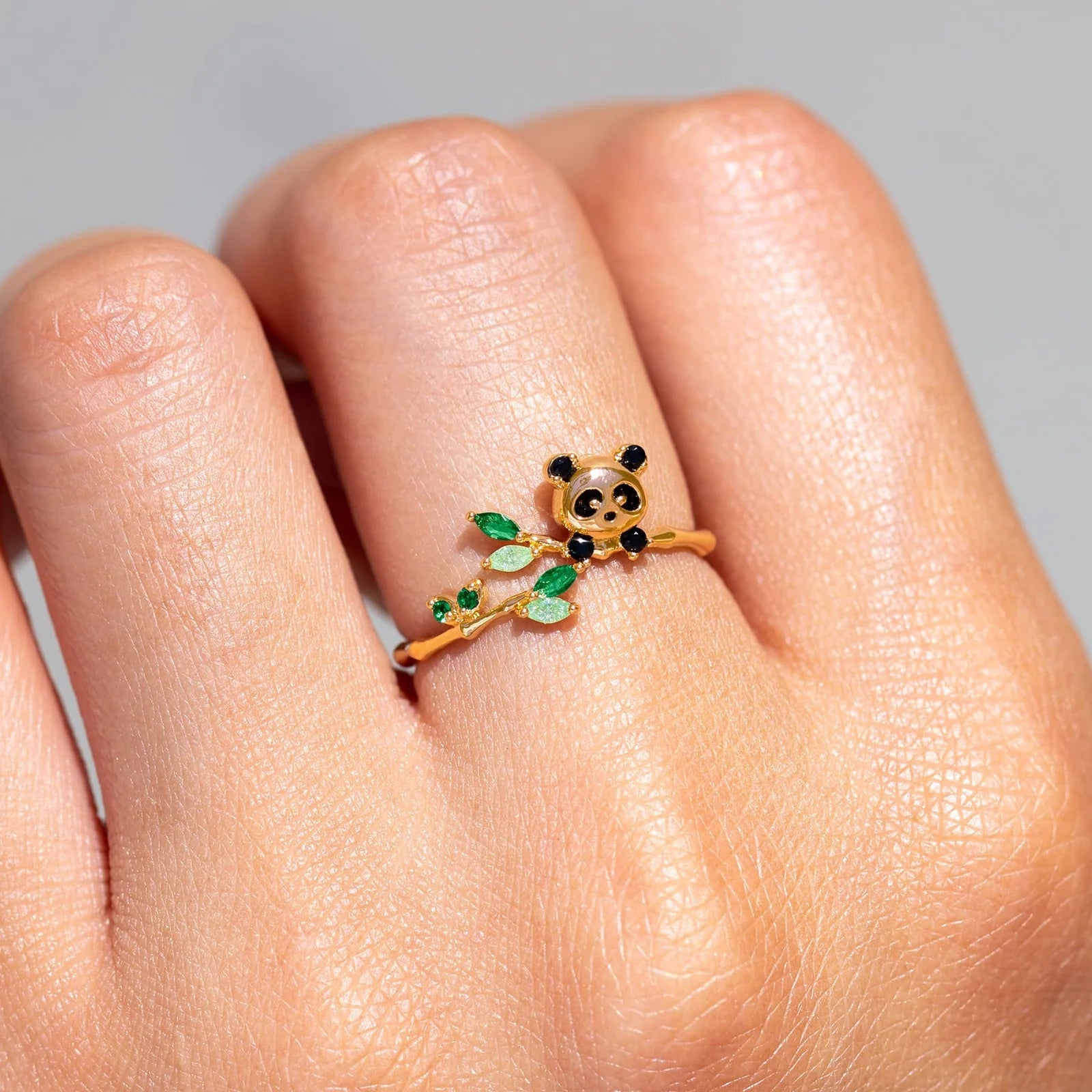 Lucky Panda Adjustable Rings by Girls Crew