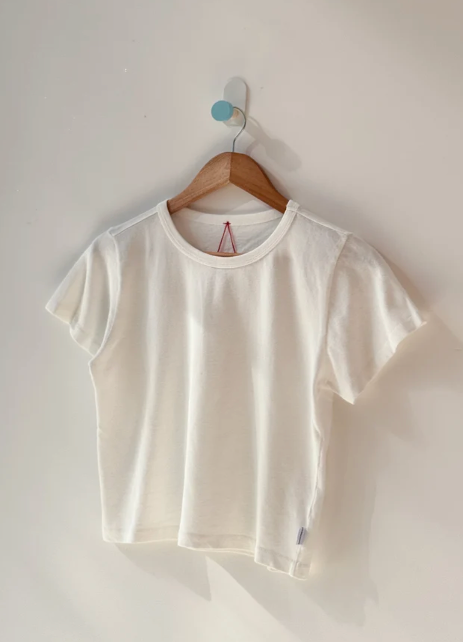 The little boy tee- vintage white by Le Bon Shoppe