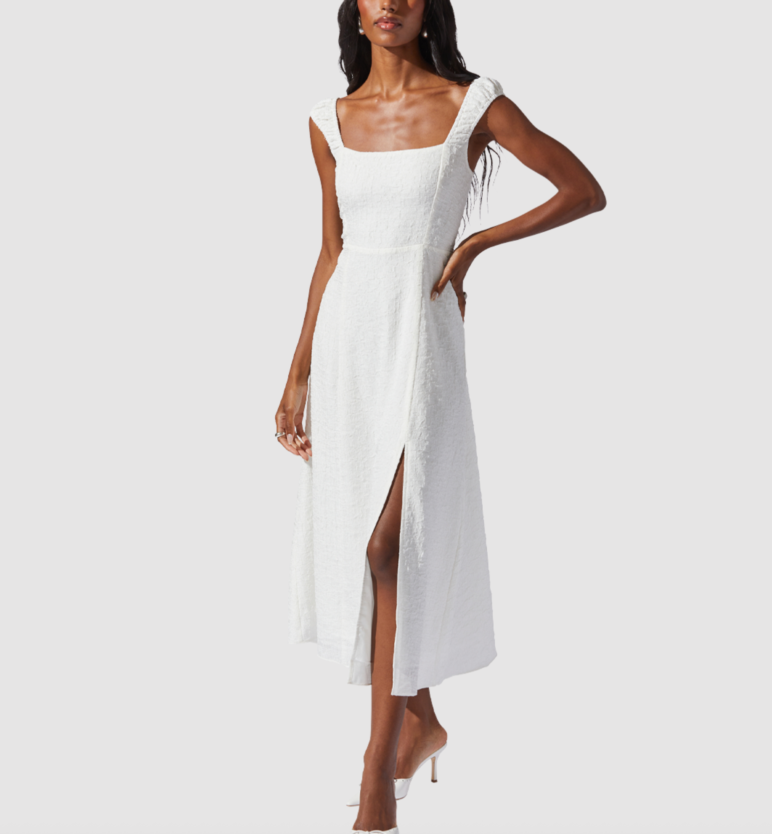 Crinkle Shoulder Maxi by ASTR