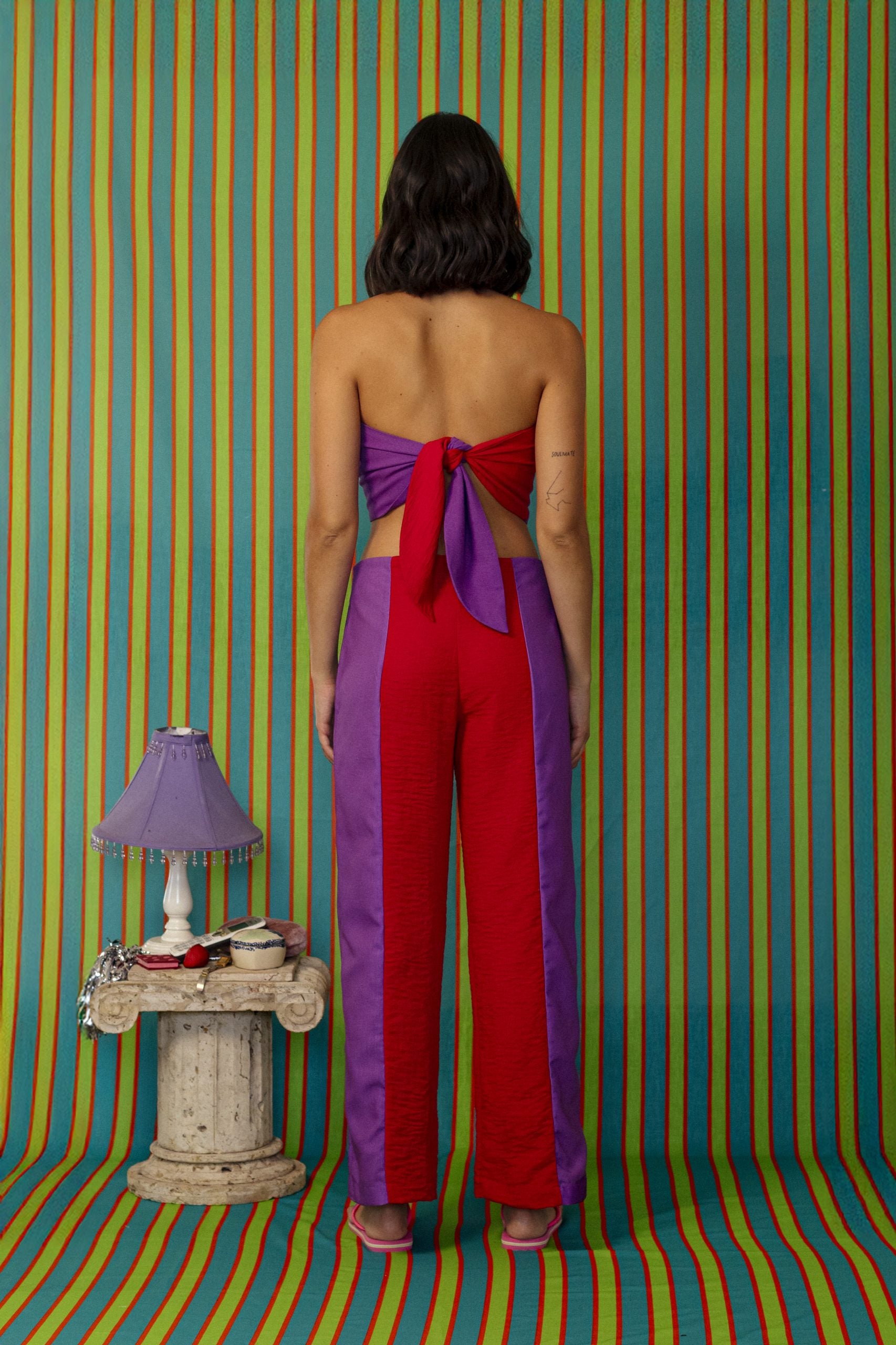 Purple on Red Pant by Fenáreta