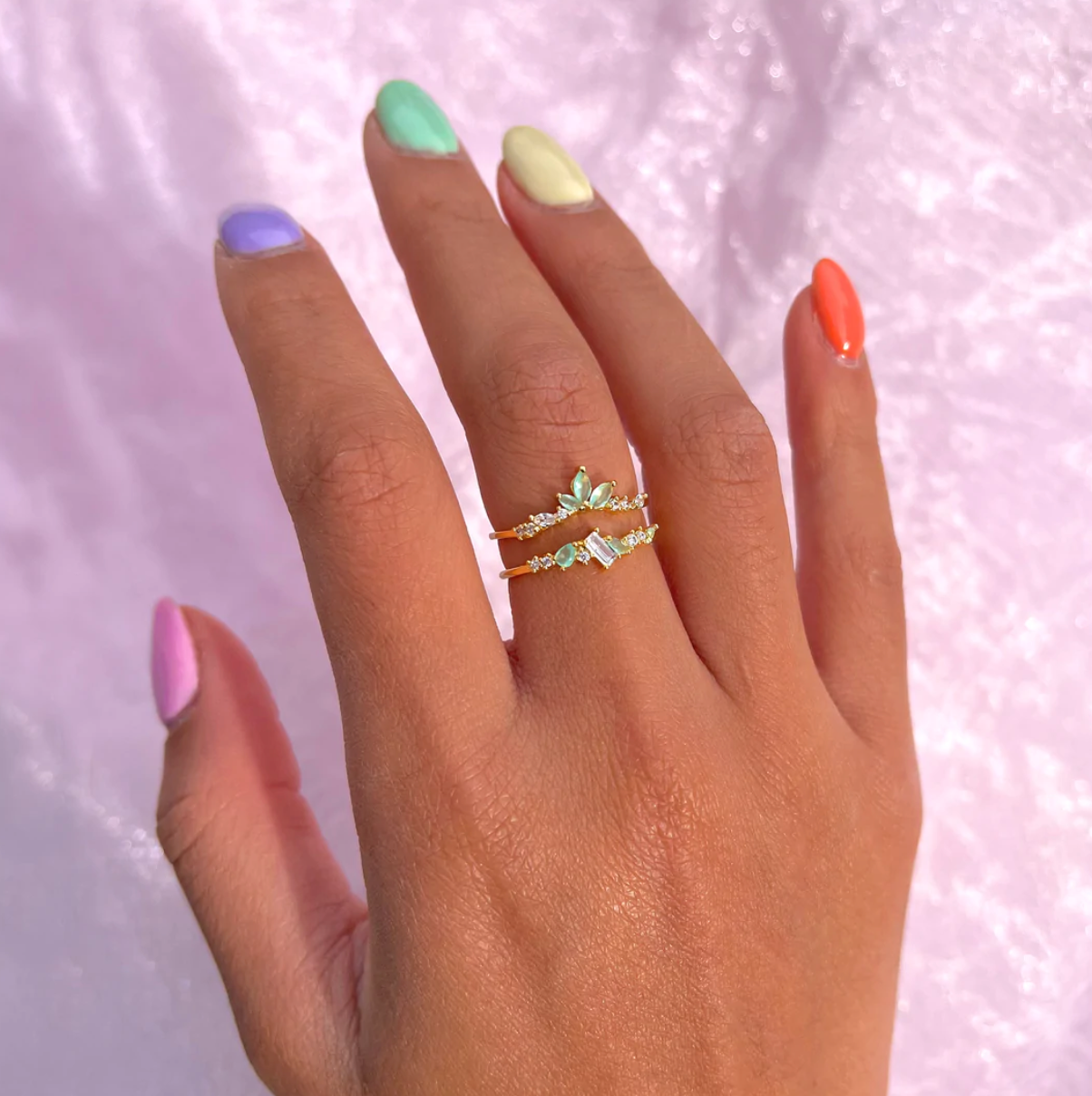 Mint to be Rings Set by Girls Crew