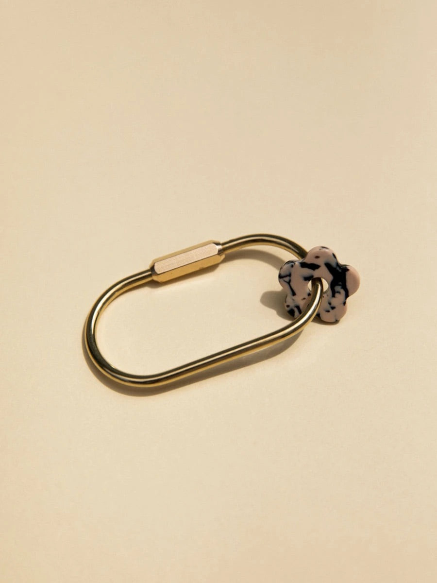 Brass Flower Keychain by Nat + Noor